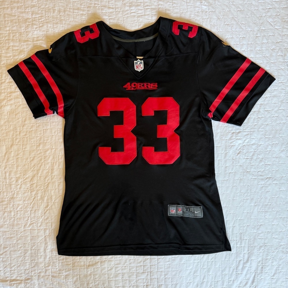 Nfl San Francisco 49ers Robinson #33 Jersey Xl Football Black Red signed By E-40